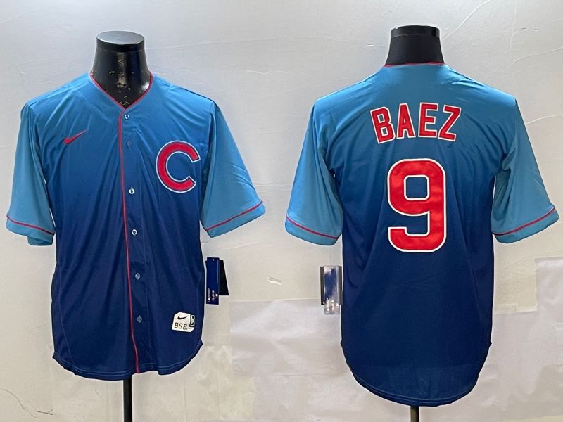 Men Chicago Cubs #9 Baez Blue Fashion Game 2025 Nike MLB Jersey style 1->chicago cubs->MLB Jersey